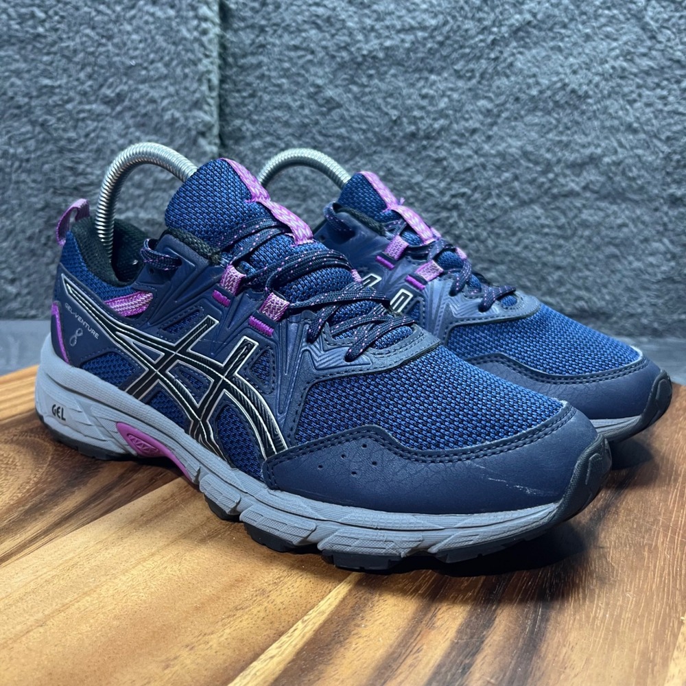 ASICS Gel Venture 8 Women's Navy Purple Trail‎ Running Shoes Sneakers Size 8 - Picture 3 of 12